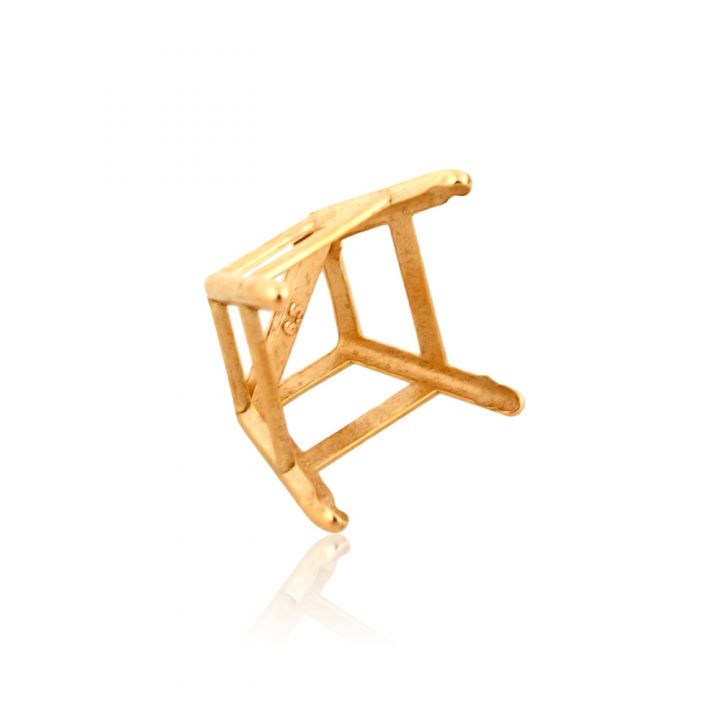 14K Yellow Gold Square 4-Prong W/Seats Basket Cast 1.5Ct (6.5mm) (14K41385Pzs)