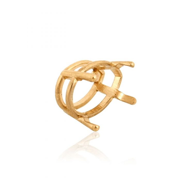 14K Yellow Gold 4-Prong Pear Shape W/Seats Basket Cast 1-1.25Ct (9X6mm) (14K4244P)
