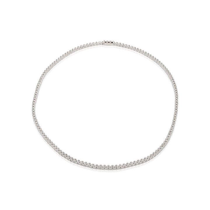 14Kw Tennis Necklace 42Cm Long For 5Pt Round Stones