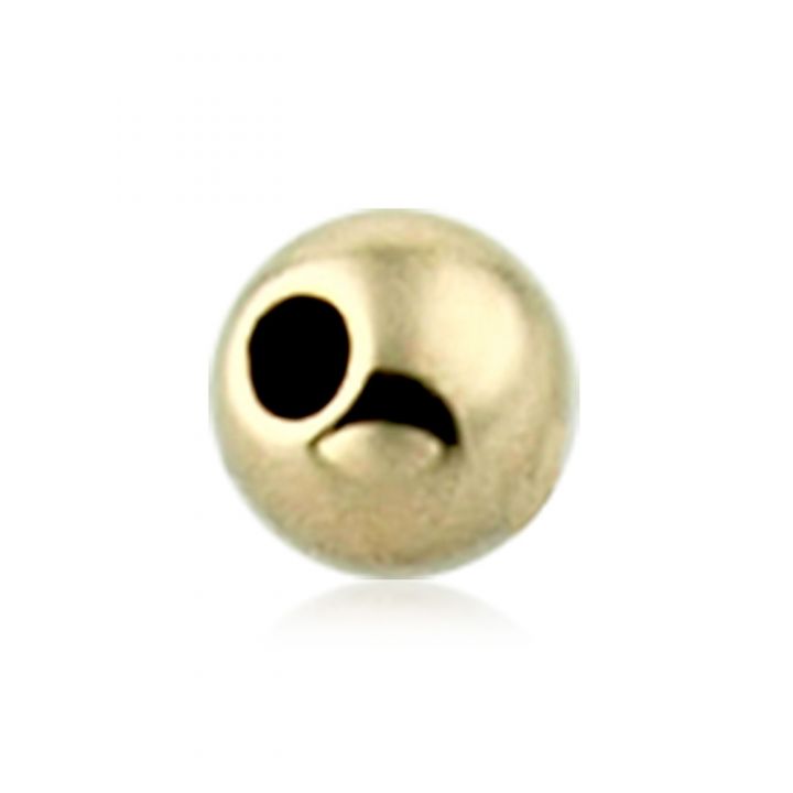 14K Yellow Gold Two Hole Plain Bead 4mm