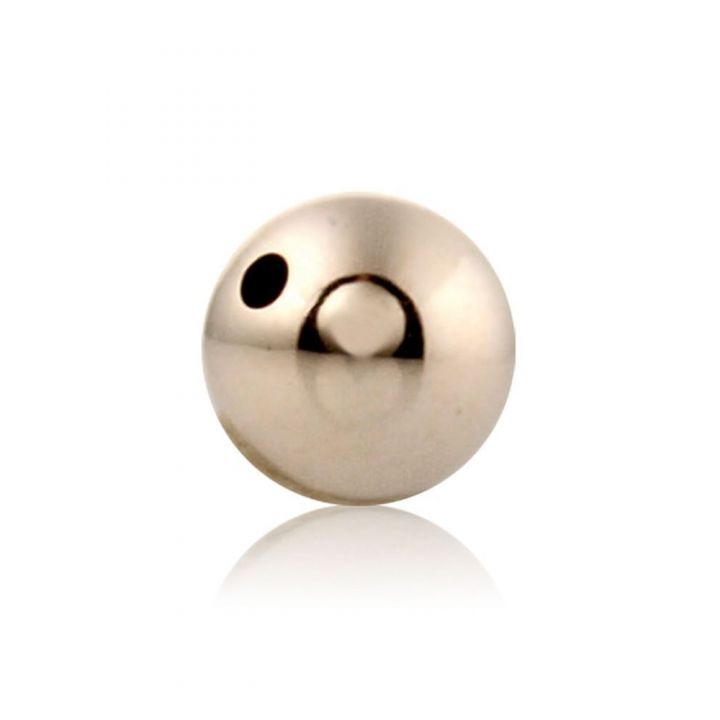 14K White Gold 6mm Seamless Round Bead 