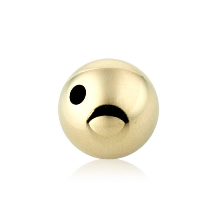 14K Yellow Gold Two Hole Plain Bead 14mm