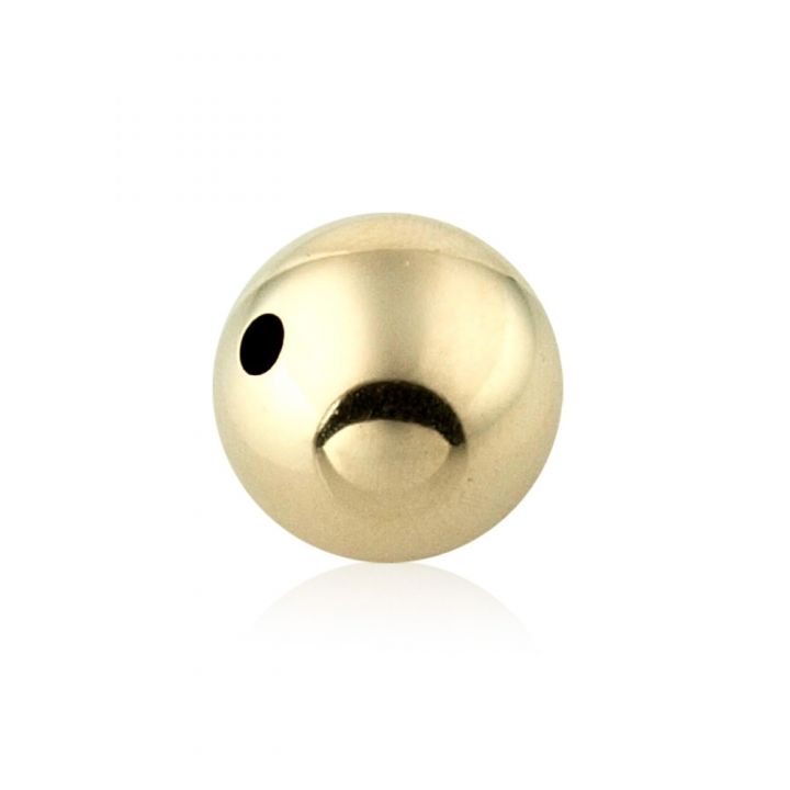 14K Yellow Gold Two Hole Plain Bead 16mm (Hole 1.20-1.35mm)