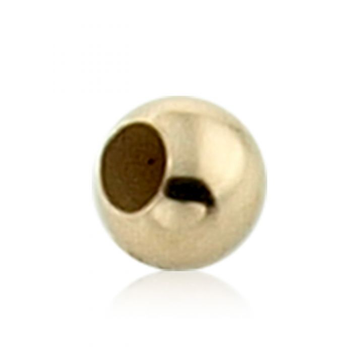 14K Yellow Gold 4mm Seamless Heavy Round Bead (Hole Size: 0.80-0.85mm)