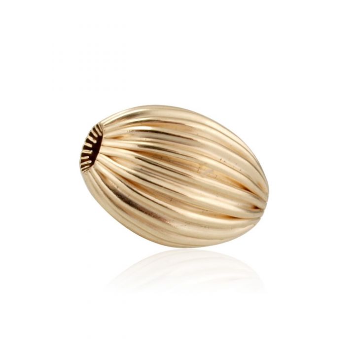 14K Yellow Gold Oval Corrugated Bead 5X3mm (89 064Bos19300001)