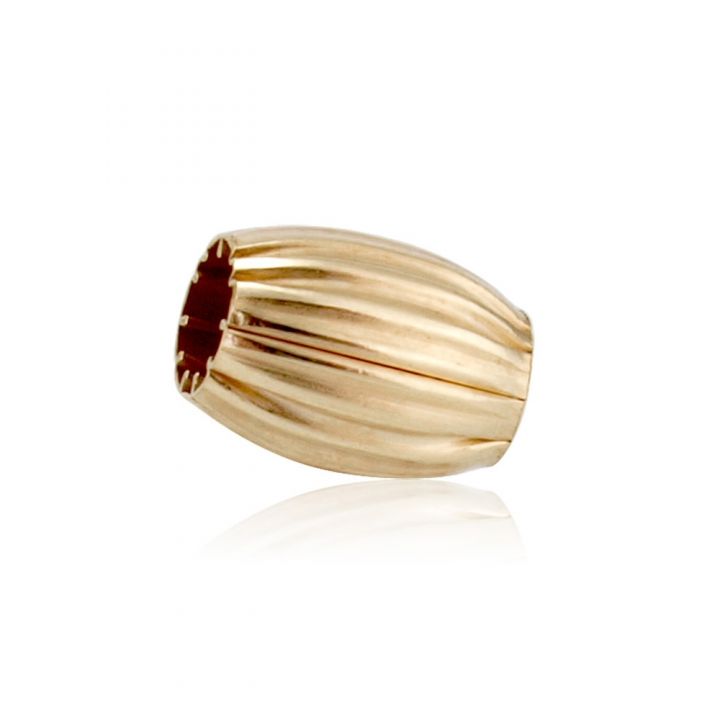 14K Yellow Gold Oval Corrugated Bead 3X5mm (5100 064Bos21700001)