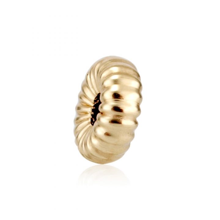 14K Yellow Gold Roundel Corrugated Bead 2X4.7mm (064Bls07600001)