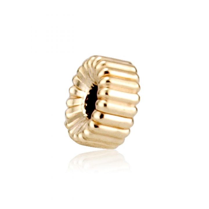 14K Yellow Gold Roundel Corrugated Bead 3.25X1.6mm (064Bls43500001)