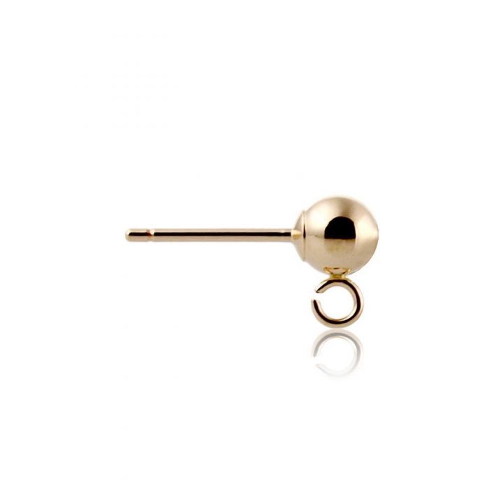 9K Yellow Gold Ball Earring W/Post And Ring 4mm (061Ber61100075)