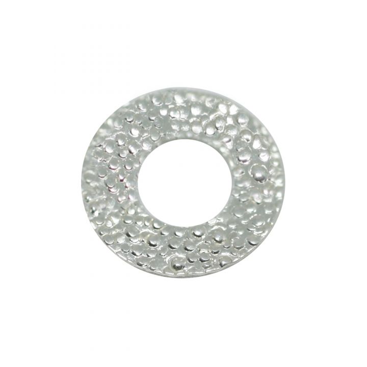 925 Sterling Silver Satin Textured Disc 30mm (Hole: 15mm)