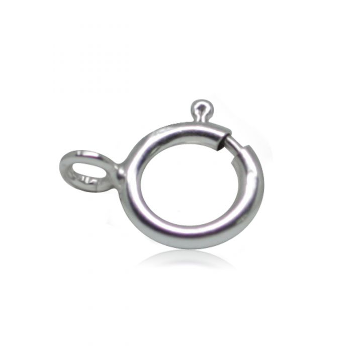 925 Sterling Silver 7mm Spring Ring Clasp, 10 Pcs