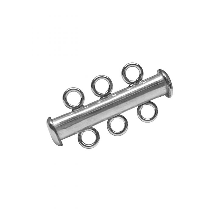 925 Sterling Silver Tube Clasp 3 Rows