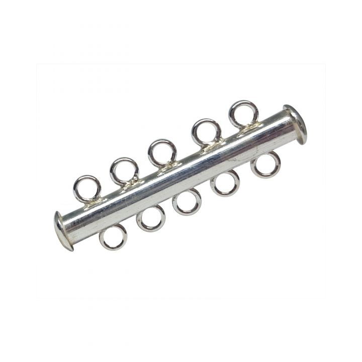 925 Sterling Silver Tube Clasp 5 Rows