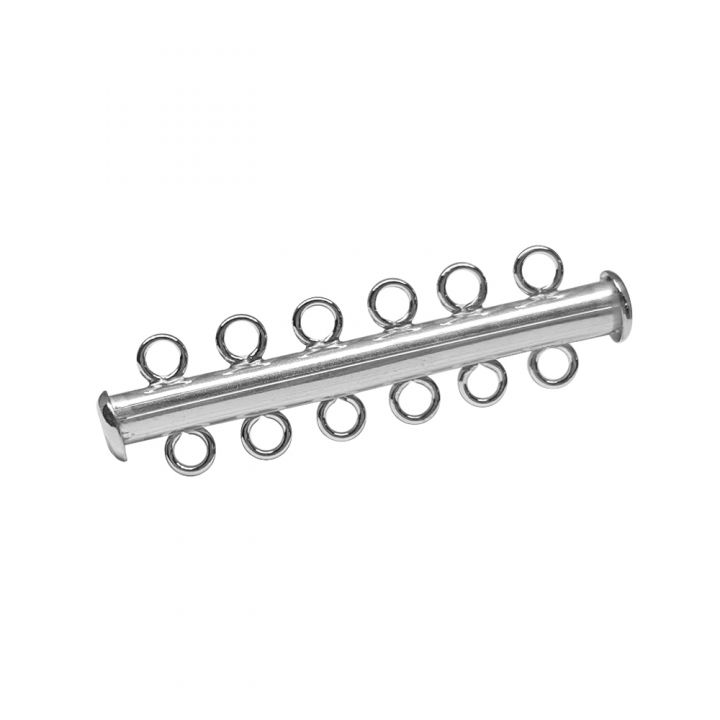 925 Sterling Silver Tube Clasp 6 Rows