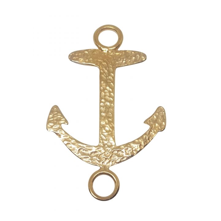 14K Gold Plated Anchor Pendant + 2 Rings