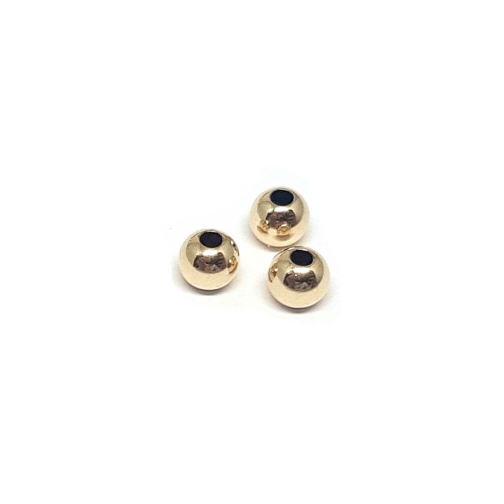 Yellow Gold Filled 4mm Seamless Round Bead (Hole 1.4mm)
