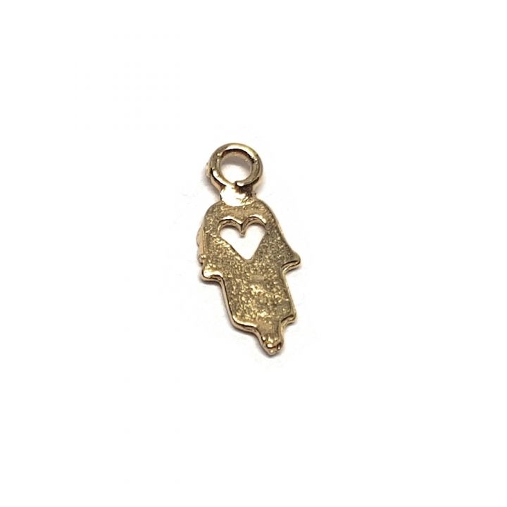14K Gold Plated Hamsa With Heart Pendant