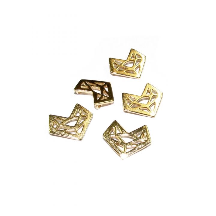 14K Gold Plated Geometric Mask Pendant