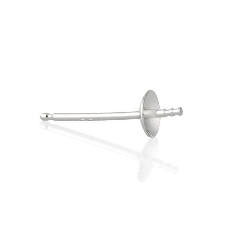 14K White Gold  Pearl Stud 5mm