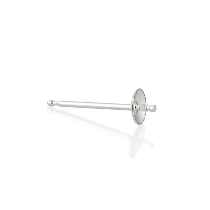 14K White Gold Pearl Stud 3.20mm