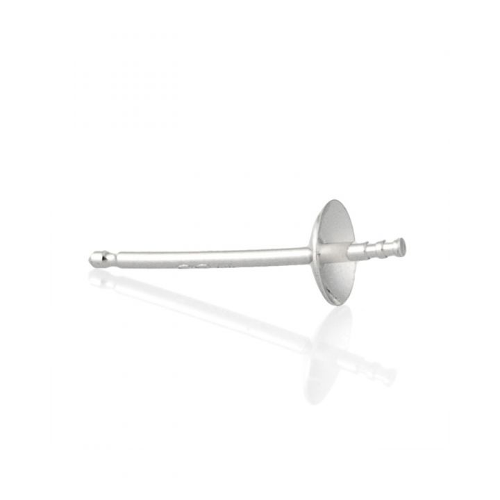 14K White Gold Pearl Stud 4mm