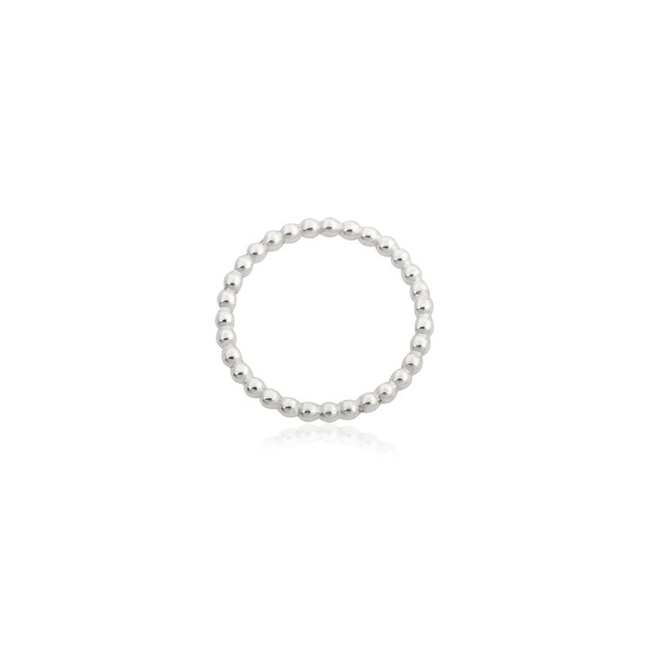 925 Sterling Silver 2mm Pearl Wire Ring Size 5