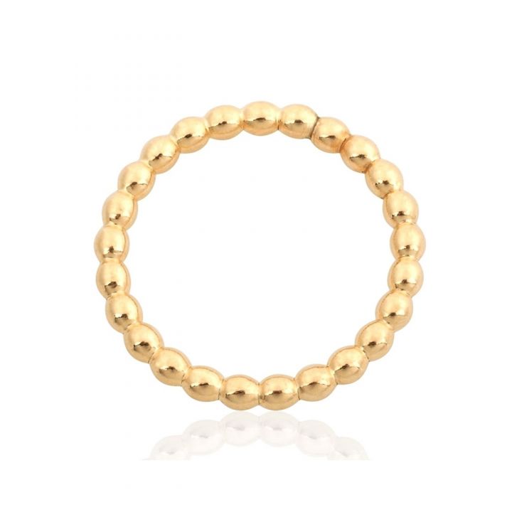 Yellow Gold Filled 2mm Pearl Wire Ring  Size 6