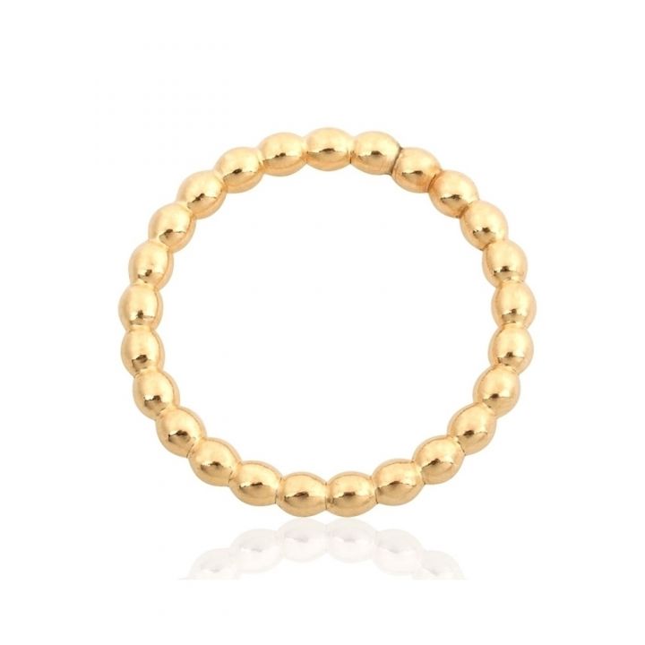 Yellow Gold Filled 3mm Pearl Wire Ring  Size 6