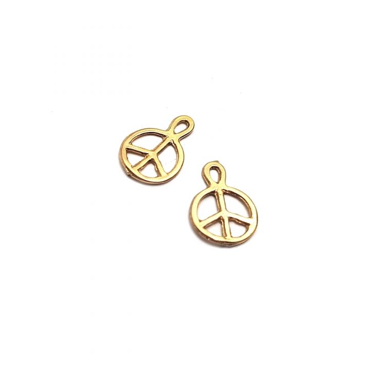 14K Gold Plated Small Peace Pendant