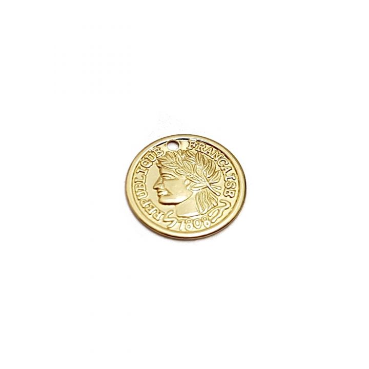 14K Gold Plated Coin Pendant