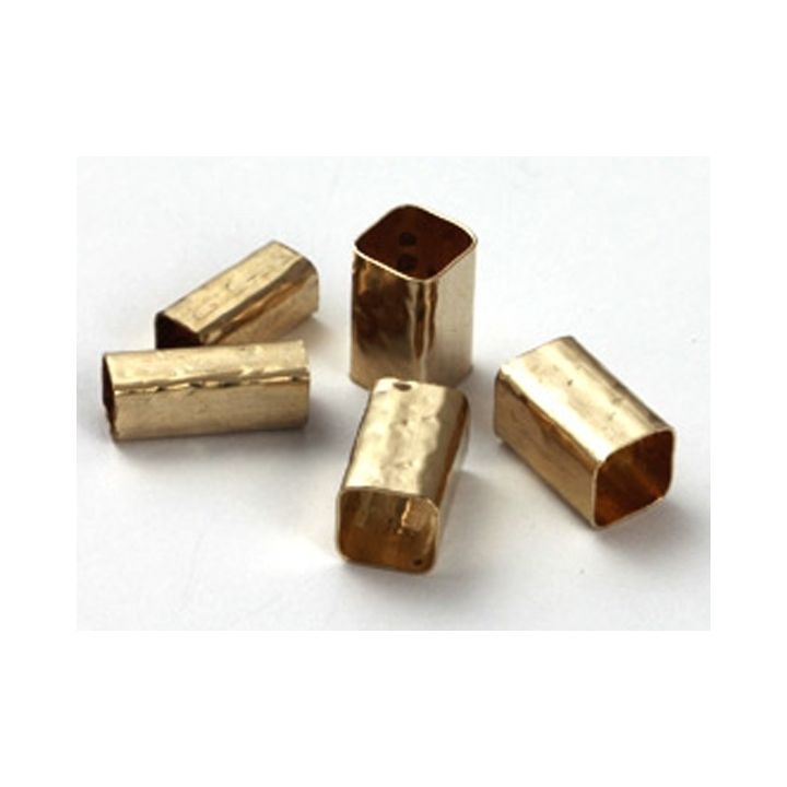 Yellow Gold Filled Hammered Square Tube 5/10mm