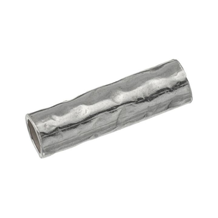 925 Sterling Silver Hammered Tube 7/10mm