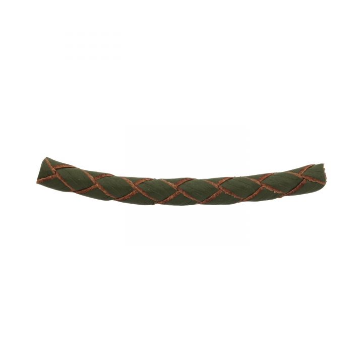 Olive Braided Leather Cord 4mm