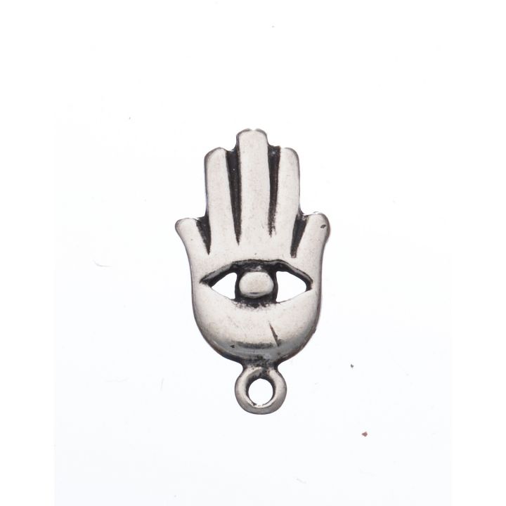 925 Sterling Silver Hamsa With Top Ring Pendant 15mm