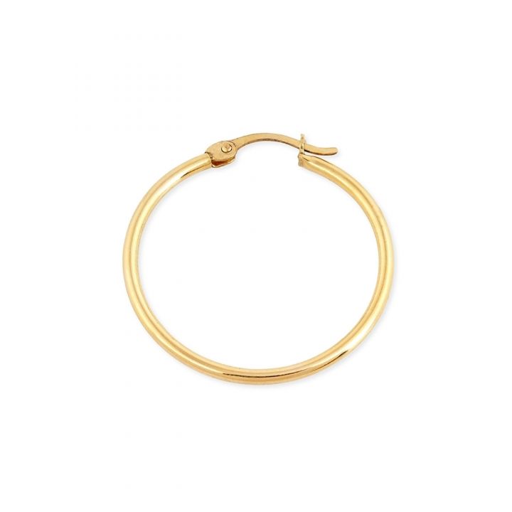 Yellow Gold Filled Tube Hoop Earring W/Snap 45mm 
