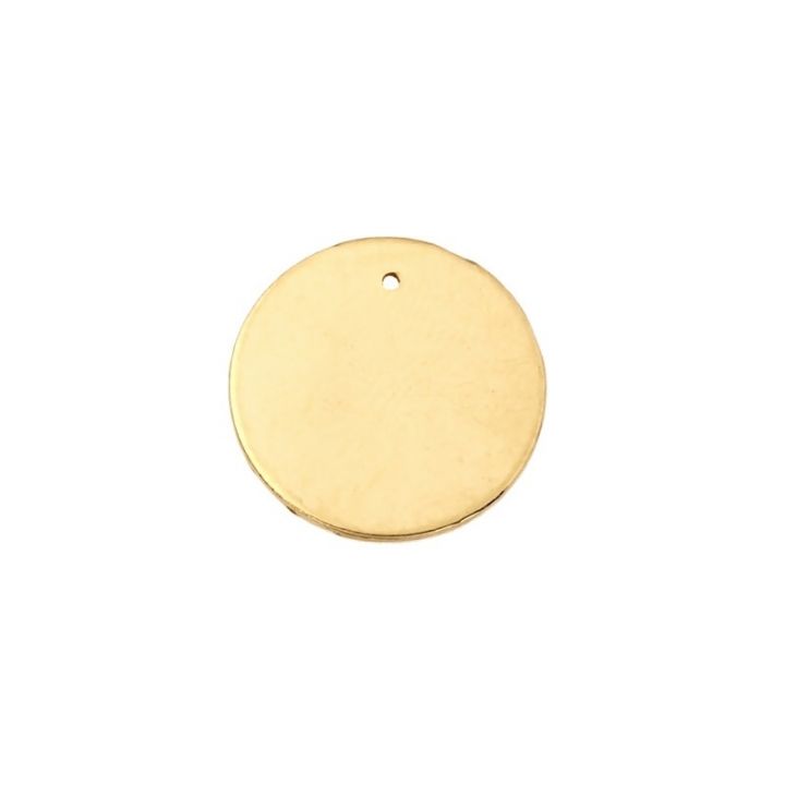 Yellow Gold Filled Disc W/Hole 20mm/0.6mm