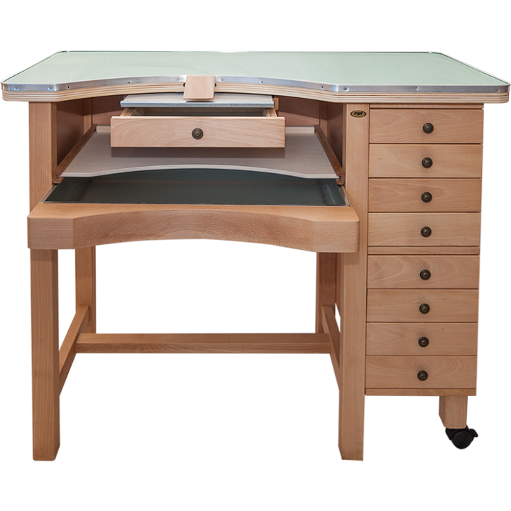 Integrated Jewelers Work Bench With Drawers-Made In Italy