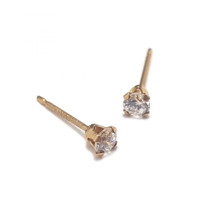 Yellow Gold Filled 4mm Buttercup Earring With Stone