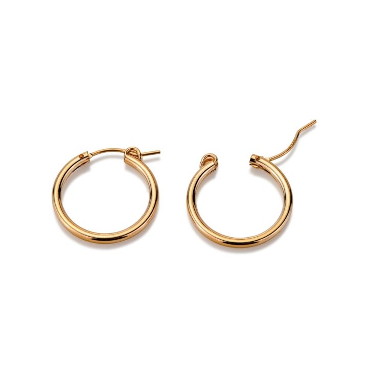 Yellow Gold Filled Tube Hoop Earring 14mm 