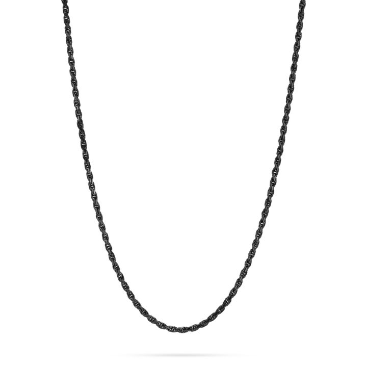 925 Sterling Silver Black Rope Chain 2.7mm