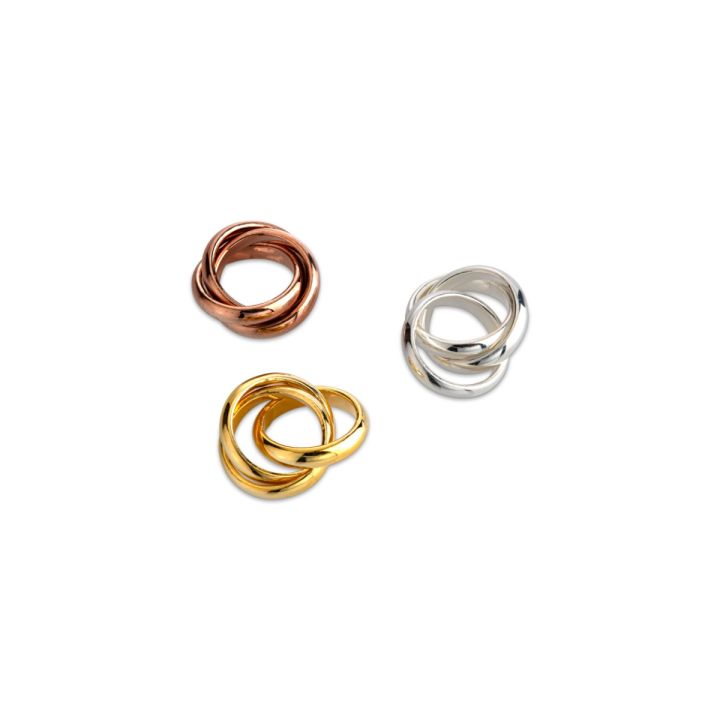 925 Silver Trio Hoop Pendant 10mm 