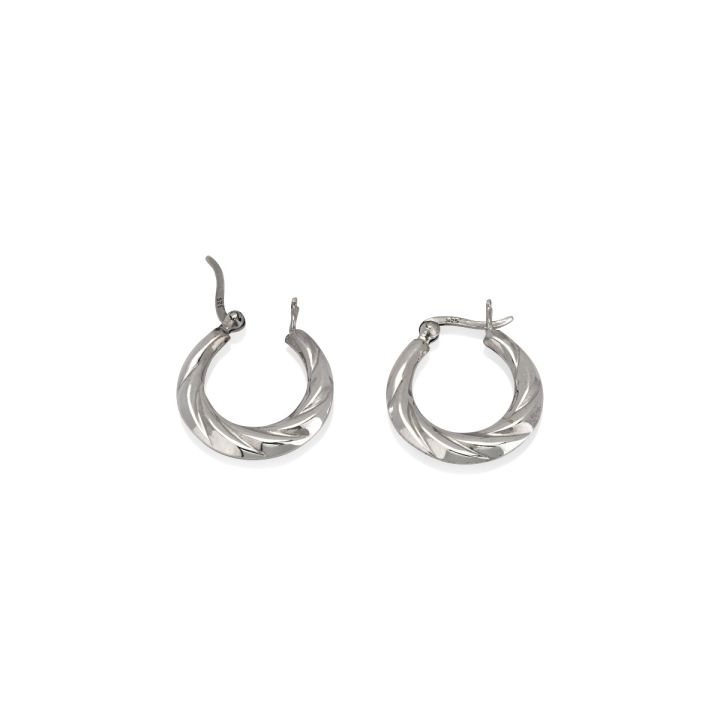 925 Sterling Silver Twisted Gypsy Earring 20 mm