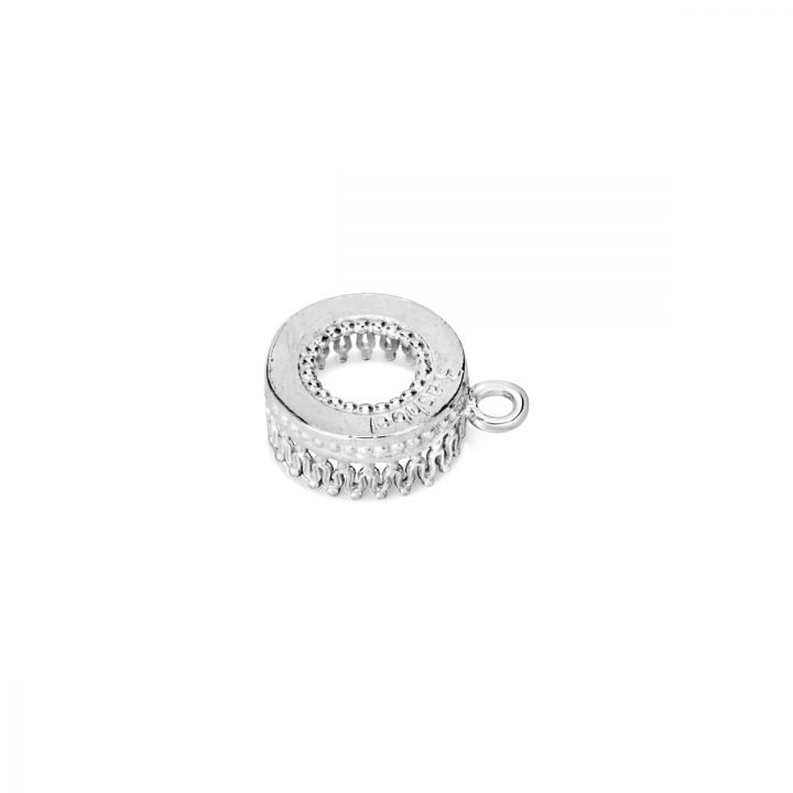 Sterling Silver Bezel Cup 10mm Gallery 106.5 Bottom Pearl Wire +Ring