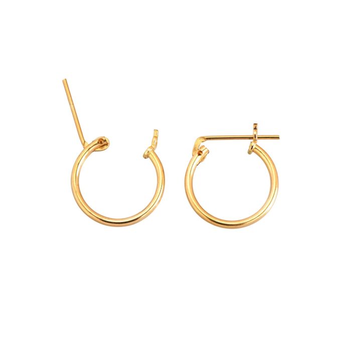 Yellow Gold Filled Tube Hoop Earring W/Snap 15mm 