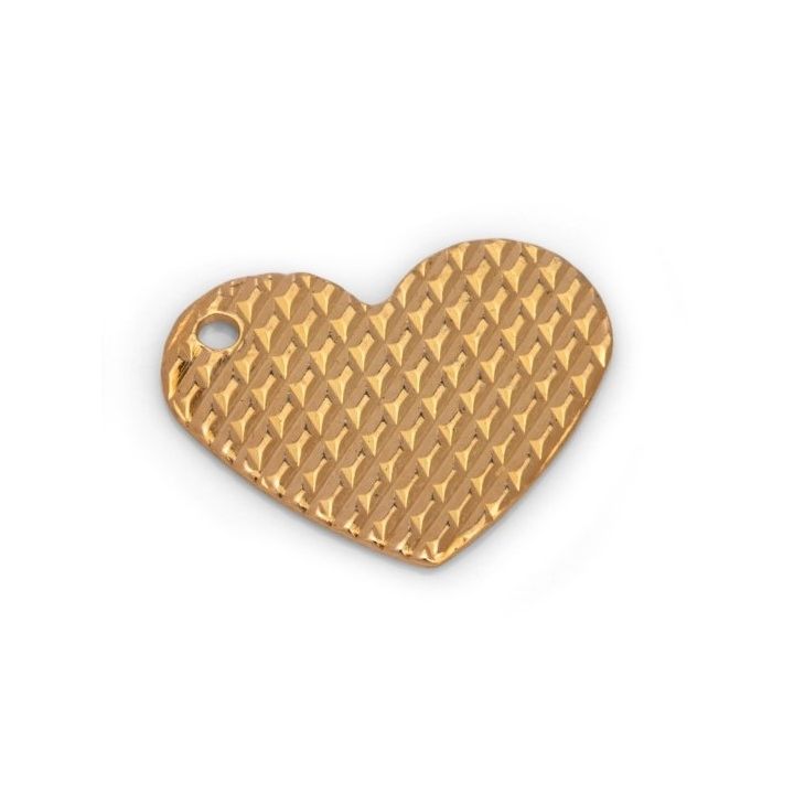 Yellow Gold Filled Small Textured Heart Pendant