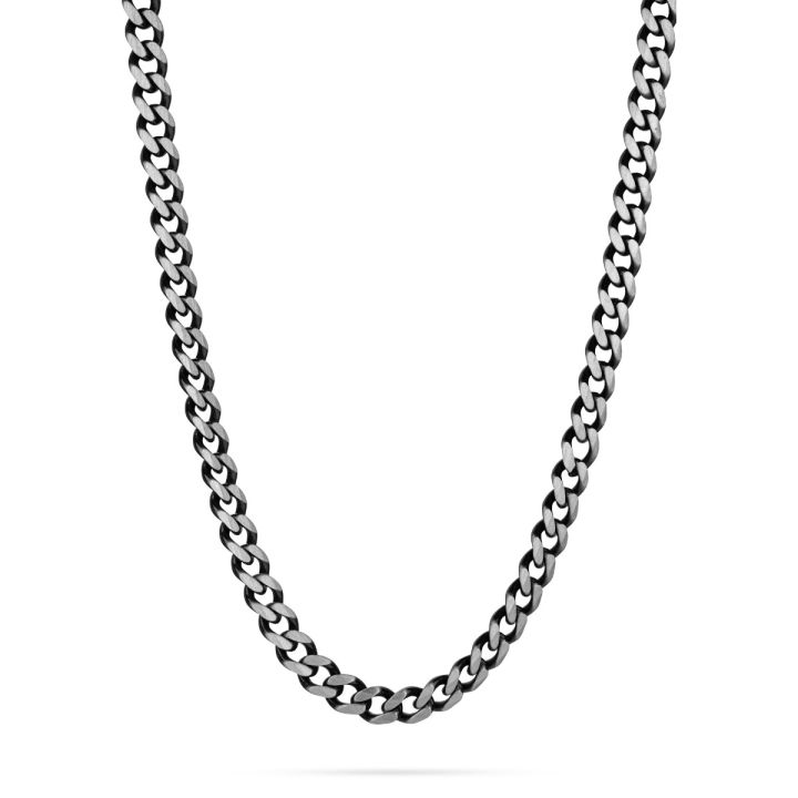 Oxidized 925 Sterling Silver Curb Link Chain 7.4X9.6mm