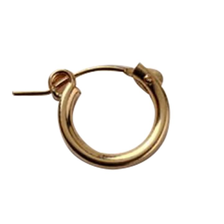 Yellow Gold Filled Tube Hoop Earring 14mm 