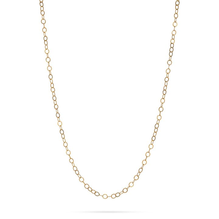 Yellow Gold-Filled Rolo Hammered Flat Chain 4mm