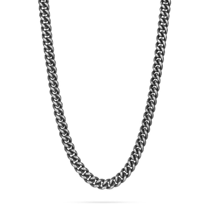 Oxidized 925 Sterling Silver Curb Link Chain 8.75mm