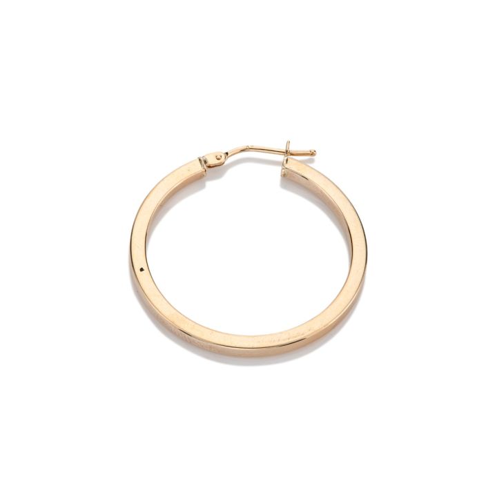 14KY Gold Square Hoop Earring 1.5x25mm